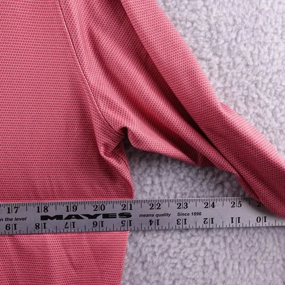 Johnnie O Mens Red Textured Quarter Zip Golf Pullover Sweatshirt‎ Size M - Picture 6 of 7